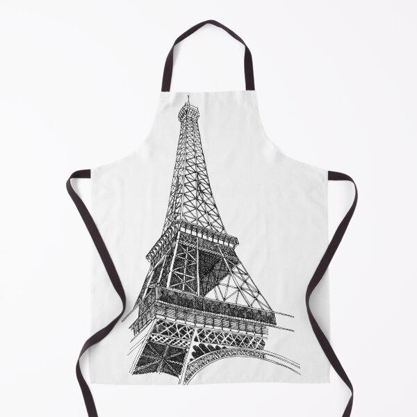 Item preview, Eiffel Tower Paris hand drawing architecture black and white monochrome sketch architectural drawing designed and sold by junyangcaidraw.