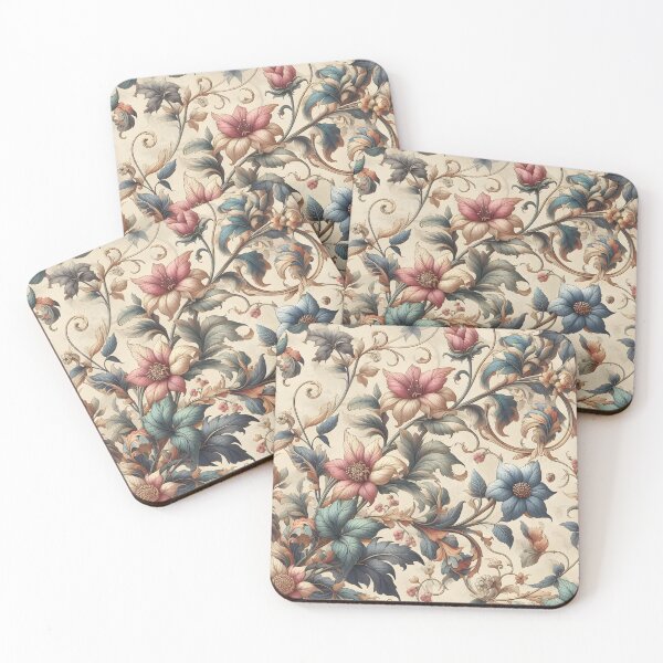Item preview, Floral Vine: Muted, three colors seamless patterns designed and sold by BlackCatspet1.
