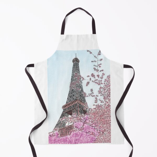 Item preview, Eiffel Tower and cherry tree Paris hand drawing architecture watercolur art architectural drawing designed and sold by junyangcaidraw.