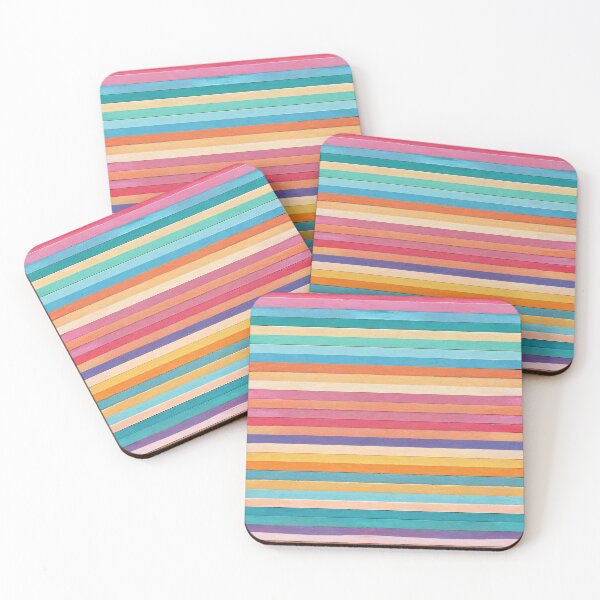 Item preview, Striped: Flat, four colors, pastel patterns designed and sold by BlackCatspet1.