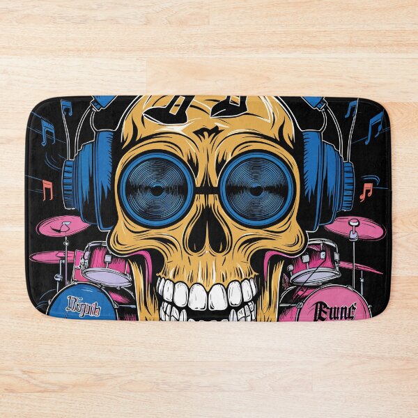 Item preview, Skull Beats Rock Enthusiasts Cartoon designed and sold by Quirky Shirts.