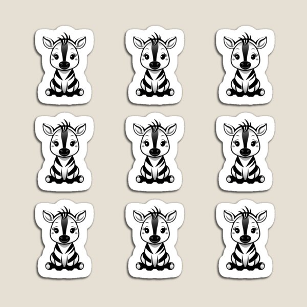 Item preview, Adorable cebra bebé sentada, patrón ilustrado grande y pequeño, diseño de animales de safari designed and sold by StickerinoShop.