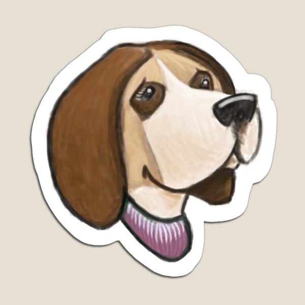 Item preview, Cara de dibujos animados de un perro Beagle Pegatina designed and sold by CreateForDogs.