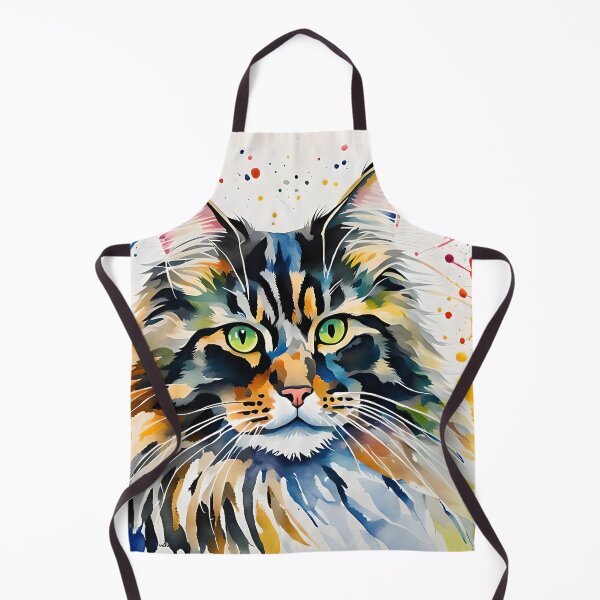 Item preview, 'Norwegian Forest Cat' watercolour style pet portrait designed and sold by Country-Artist.