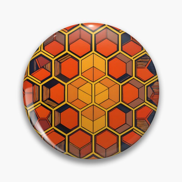 Item preview, Hexagon Mesh: Dark, two-tone  orange black seamless patterns designed and sold by BlackCatspet1.