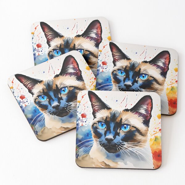 Item preview, 'Siamese Cat', watercolour style pet portraits designed and sold by Country-Artist.