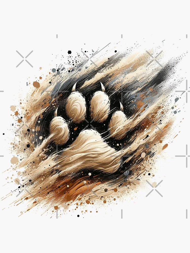 Thumbnail 3 von 3, Sticker, Pfotenabdruck im Sand designt und verkauft von Kobeko.