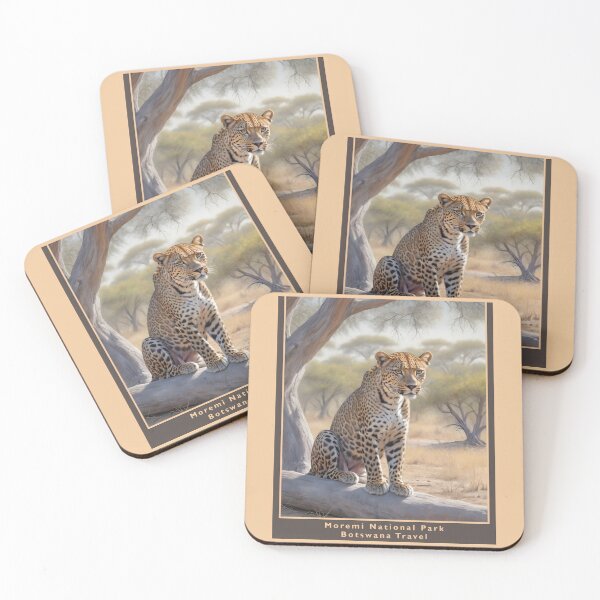 Item preview, Moremi National Park Botswana, 1950 style poster - Leopard designed and sold by Museum Of Non-Existing Art.
