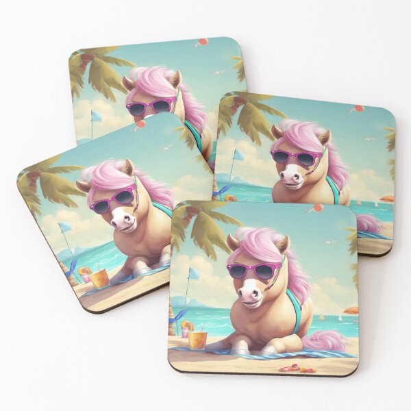 Item preview, Sunbathing Fat Pony at the beach designed and sold by Ann-Marle.