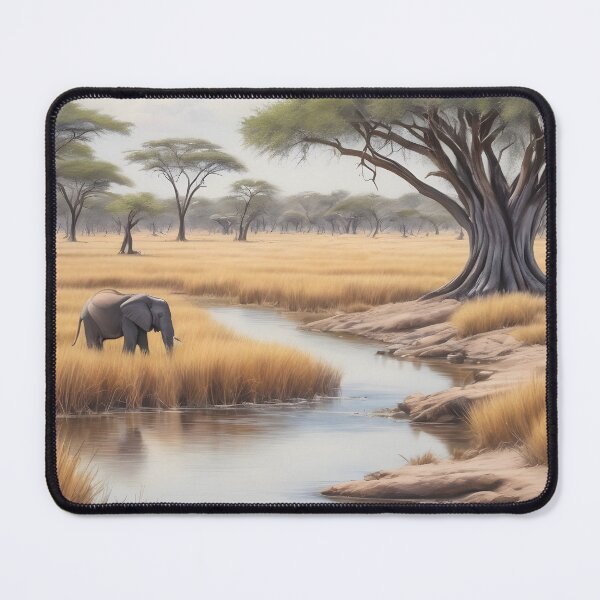 Item preview, Moremi National Park Botswana, 1950 style poster - Elephant designed and sold by Museum Of Non-Existing Art.