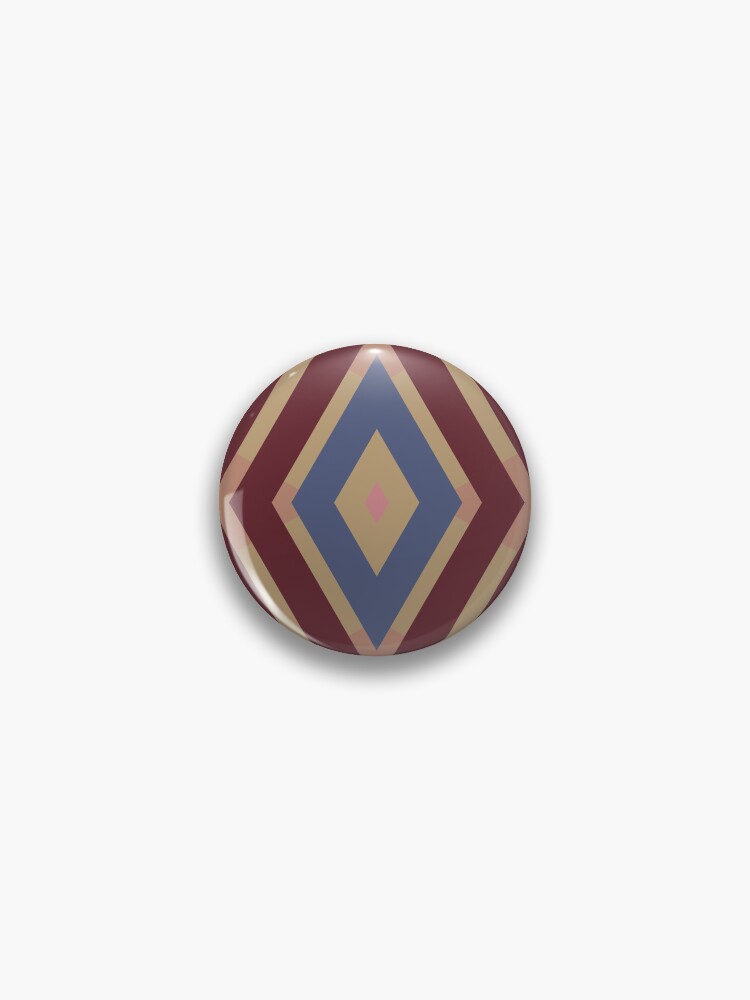Pin, Geometric Royal Circle Colorful Diamonds And Zigzags designed and sold by Triplicate Limited