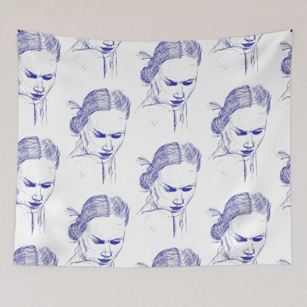 Item preview, Sad woman portrait illustration designed and sold by Arthur Loeuil.