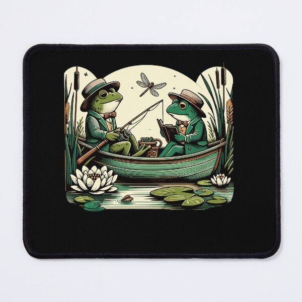 Item preview, Cottagecore Aesthetic Frog Vintage Toad Fishing designed and sold by Dressed For Duty.