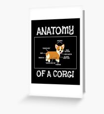 Corgi-Geschenk-Anatomie eines Corgi-Corgi-Kolben-Hundeliebhaber-Geschenkes Grußkarte