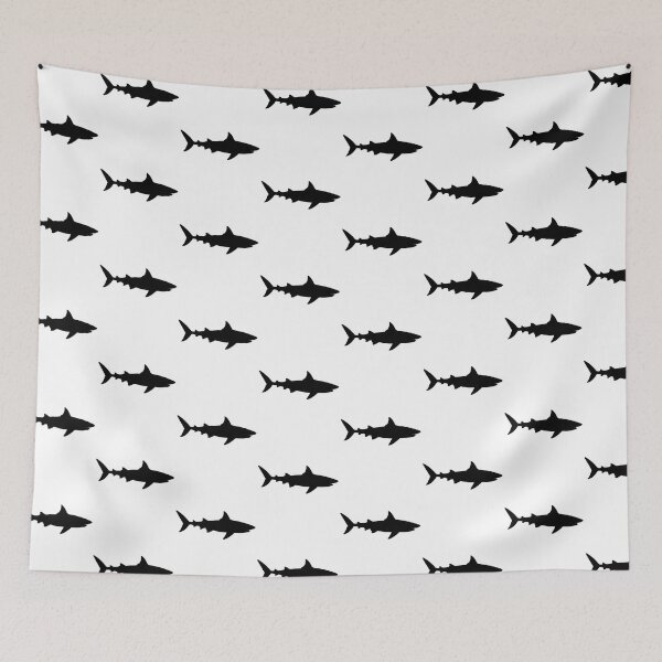 Item preview, black and white shark fish  designed and sold by SOUFIANE1991.