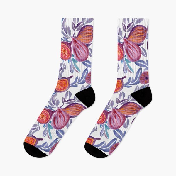 Item preview, Watercolor Summer Figs Pattern on White designed and sold by aneladesigns.