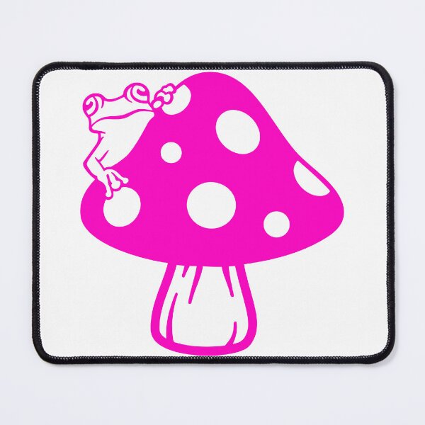 Item preview, pink Cute frog on mushroom designed and sold by EmeraldeaArt.