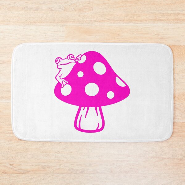 Item preview, pink Cute frog on mushroom designed and sold by EmeraldeaArt.