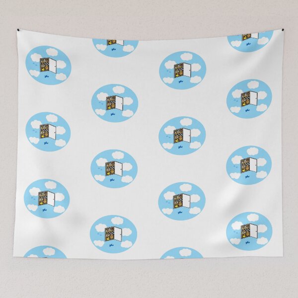 Item preview, a Cat and a Duck on the door in the sky designed and sold by superbaechoo.