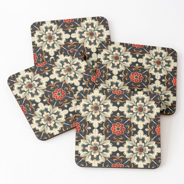 Item preview, Ornate Blossom Tiles designed and sold by IndyindyShop.