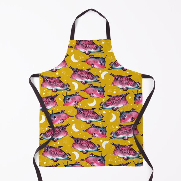 Item preview, Boxfish, Pink on mustard background designed and sold by Alex Blud.