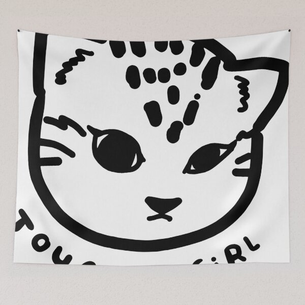 Item preview, Touchy Cat, Pet minimal black and white. designed and sold by Oncethecat.