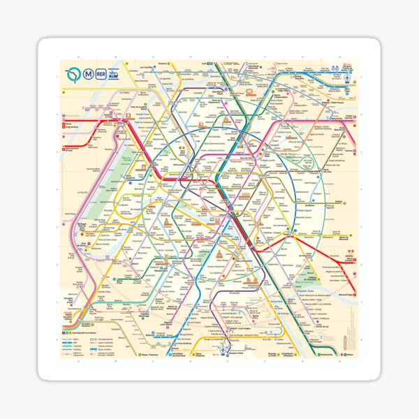 Artikel-Vorschau von Die neue Pariser U-Bahn-Karte, designt und verkauft von Teeter-totter-tam Design.