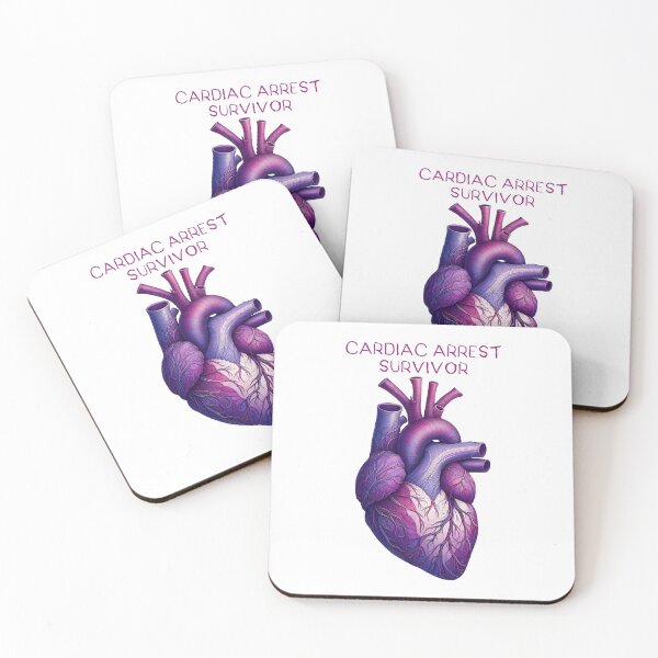 Item preview, cardiac arrest survivor with a Purple Anatomy Heart Art designed and sold by EmeraldeaArt.