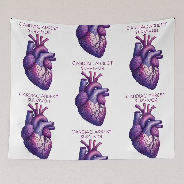 Item preview, cardiac arrest survivor with a Purple Anatomy Heart Art designed and sold by EmeraldeaArt.