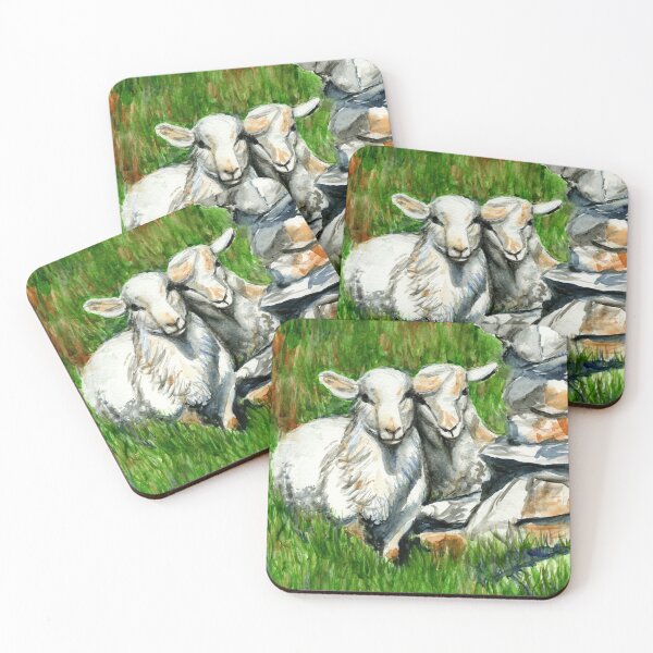 Item preview, Two lambs on the way down from Tre'r Ceiri, on the Llyn Peninsula, North Wales designed and sold by LymphomaLass.