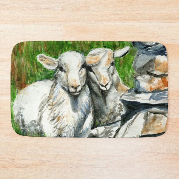 Item preview, Two lambs on the way down from Tre'r Ceiri, on the Llyn Peninsula, North Wales designed and sold by LymphomaLass.