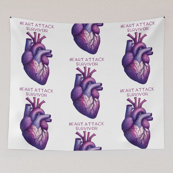 Item preview, heart attack survivor with a Purple Anatomy Heart Art designed and sold by EmeraldeaArt.