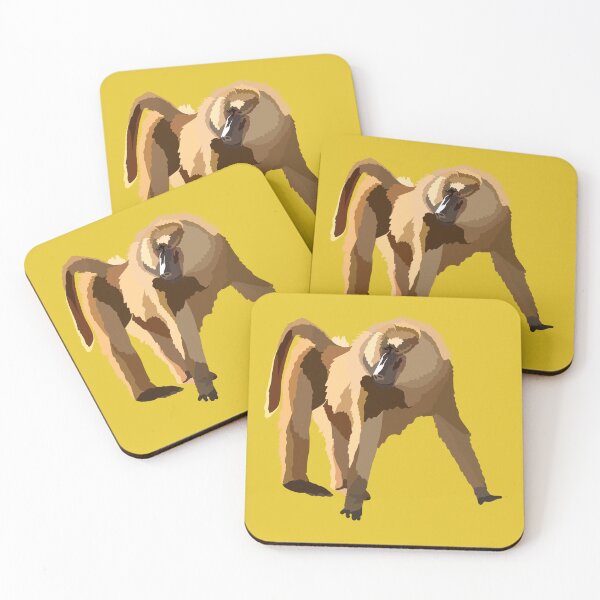 Item preview, Y is for Yellow Baboon,Yellow Baboon Illustration – Primate Art for Wildlife and Nature Lovers designed and sold by PrettylittlepastelUk.