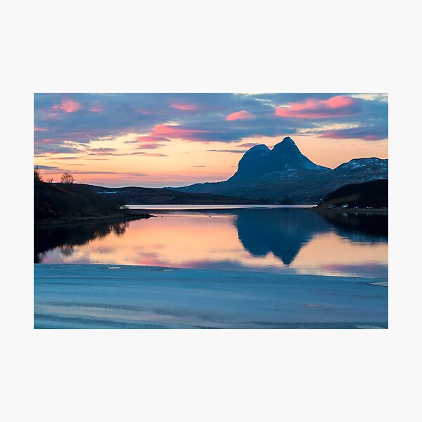 Suilven a Winter Sunset Photographic Print
