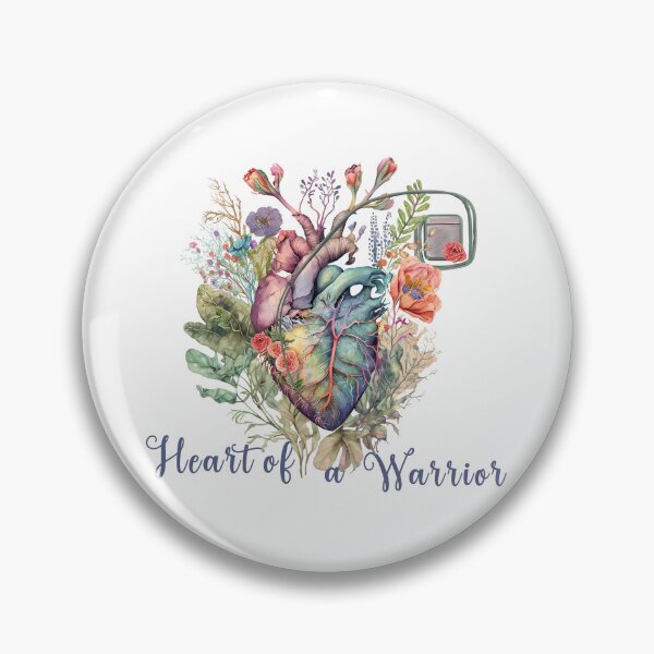 Item preview, Heart of a Warrior Pacemaker and anatomy botanical heart designed and sold by EmeraldeaArt.