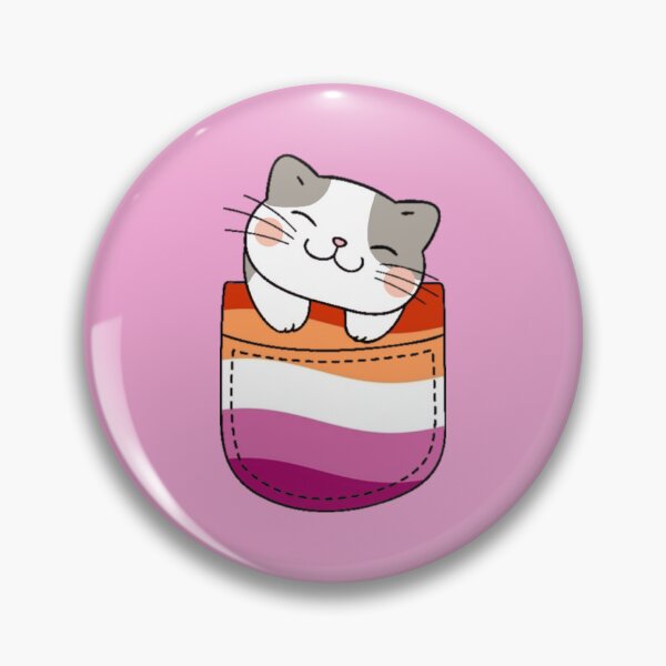 Item preview, Lesbian Pride Cat in Faux Pocket designed and sold by everything4eva.