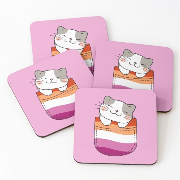 Item preview, Gato del orgullo lésbico en bolsillo falso designed and sold by everything4eva.