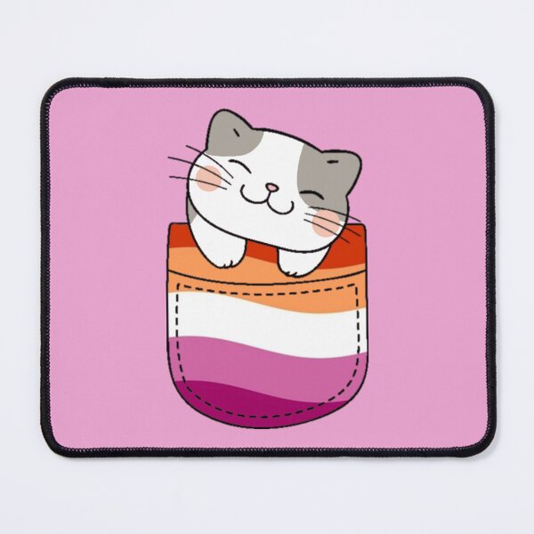 Item preview, Lesbian Pride Cat in Faux Pocket designed and sold by everything4eva.