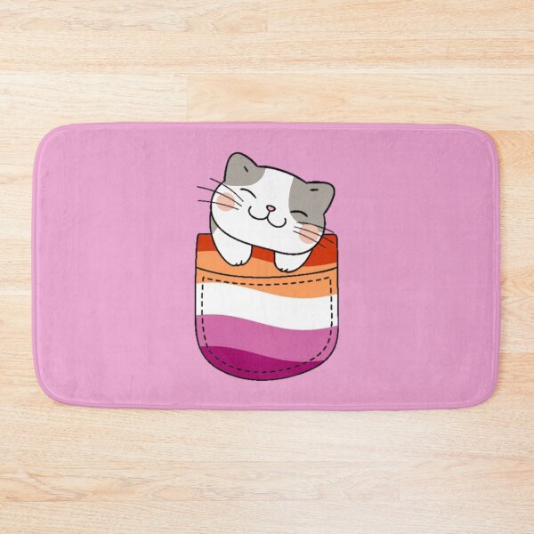 Item preview, Lesbian Pride Cat in Faux Pocket designed and sold by everything4eva.