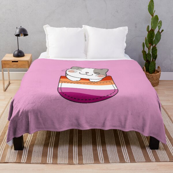 Item preview, Lesbian Pride Cat in Faux Pocket designed and sold by everything4eva.