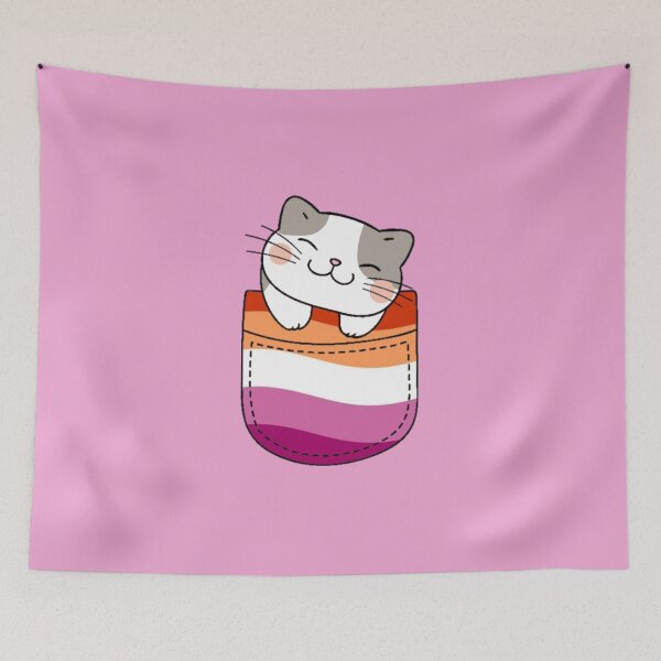 Item preview, Gato del orgullo lésbico en bolsillo falso designed and sold by everything4eva.