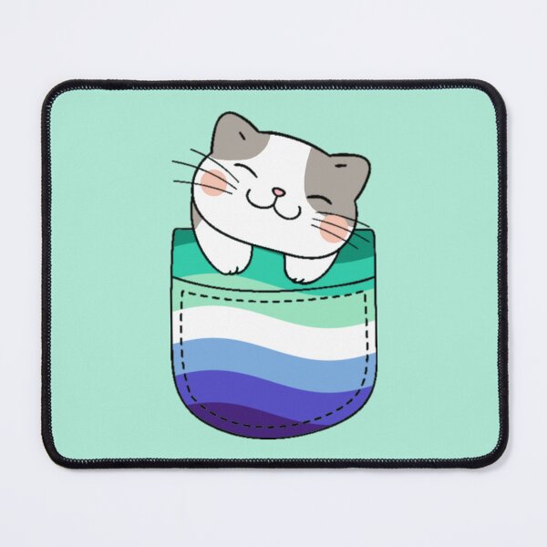 Item preview, Gay Mens Pride Cat in Faux Pocket designed and sold by everything4eva.