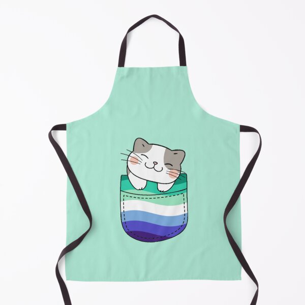 Item preview, Gay Mens Pride Cat in Faux Pocket designed and sold by everything4eva.
