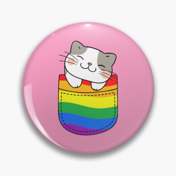 Item preview, Rainbow Pride Cat in Faux Pocket designed and sold by everything4eva.