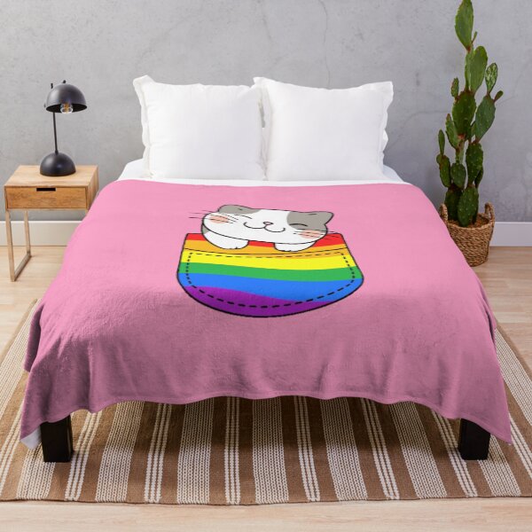 Item preview, Rainbow Pride Cat in Faux Pocket designed and sold by everything4eva.