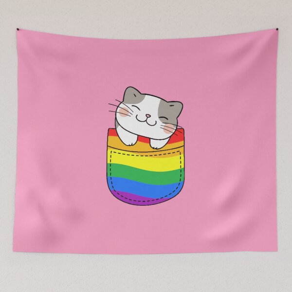Item preview, Gato Rainbow Pride en bolsillo falso designed and sold by everything4eva.