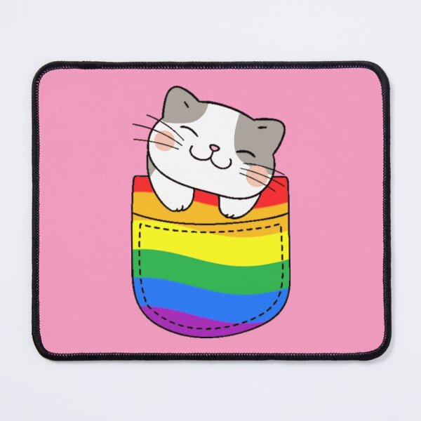Item preview, Rainbow Pride Cat in Faux Pocket designed and sold by everything4eva.