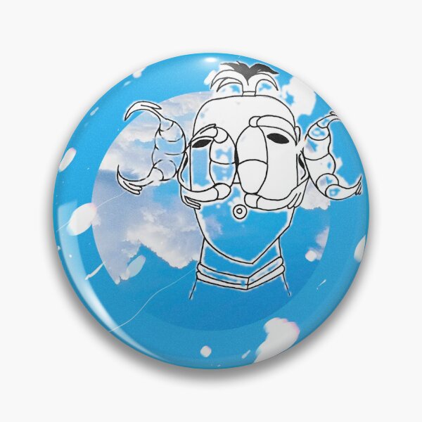 Item preview, Colorized monster drawing on blue and white background designed and sold by Carré Comme Orange.