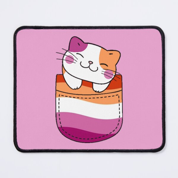 Item preview, Lesbian Pride Cat in Faux Pocket designed and sold by everything4eva.