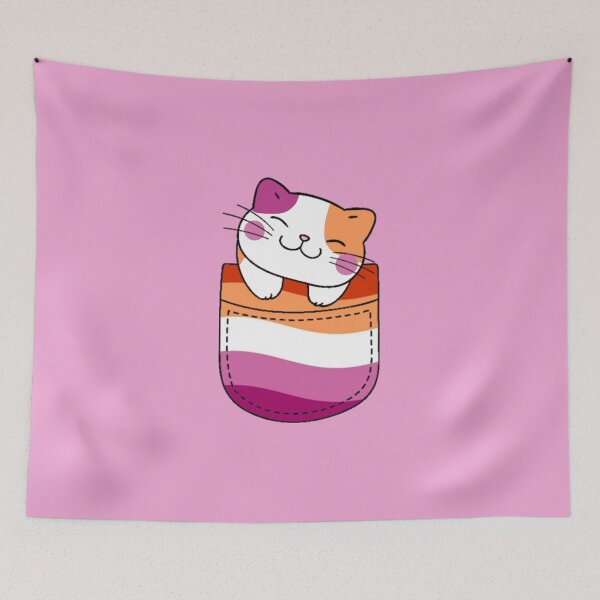 Item preview, Gato del orgullo lésbico en bolsillo falso designed and sold by everything4eva.
